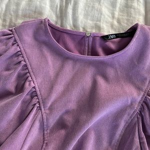 Zara Corduroy Cropped Blouse